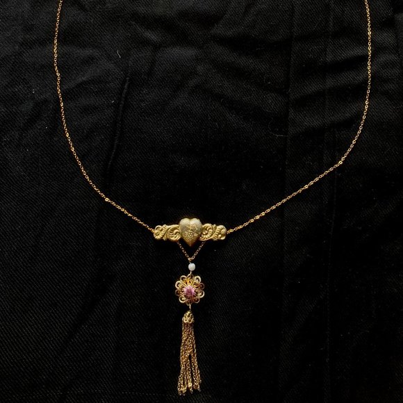 Waterfall tassel heart & flower waist chain - Picture 2 of 2